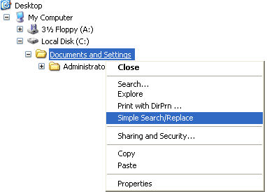 Simple Search-Replace right-click menu