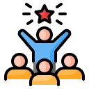 Leadership icon representing management approach and technical skills