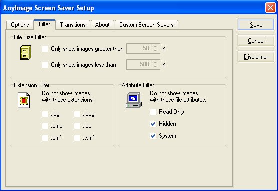 AnyImage Screen Saver Filter