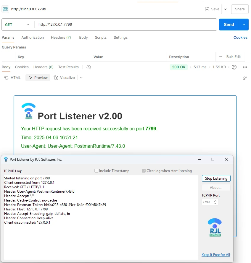 Postman script making http request